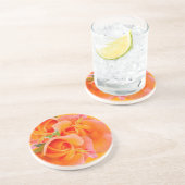 Drie Oranje Rozen Zandsteen Onderzetter (Zijkant)