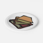 Drie oude Boeken gestapeld samen Papieren Bordje (Gekanteld)