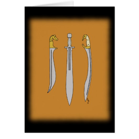 Drie oude Griekse zwaarden (Voorkant)