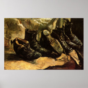 Drie paar schoenen door Vincent van Gogh Poster