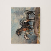 Drie paarden aan de strand legpuzzel (Verticaal)