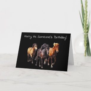 Drie paarden die de Kaart van Birthday met rust la