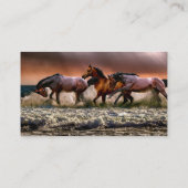 Drie paarden die in de oceaan ronddraaien visitekaartje (Achterkant)