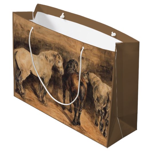 Drie paarden in hun stal groot cadeauzakje (Achterkant Gekanteld)