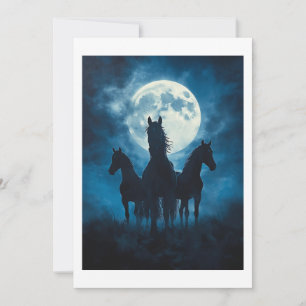 Drie Paarden Maan Bedankkaart