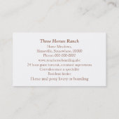 Drie paarden visitekaartje (Achterkant)