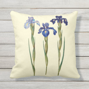 Drie Paarse Iris Outdoor Pillow 16x16 Buitenkussen