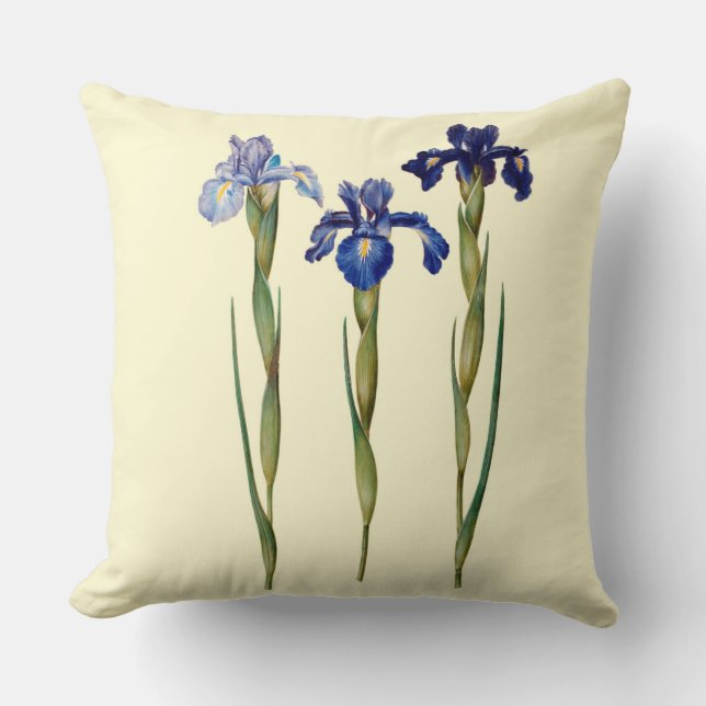Drie Paarse Iris Sierkussen 20 x 20 inch (Voorkant)