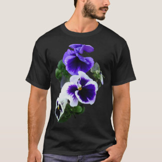 Drie Paarse Pansies in een rij T-shirt