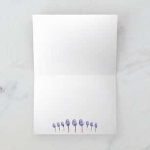Drie Paarse Tulpen Wenskaart-Minimale Elegantie Bedankkaart