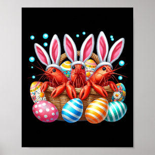 Drie paashaas garnalen jagen eieren Bysket Col Poster