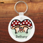 Drie paddenstoelen gepersonaliseerd sleutelhanger (Voorkant)