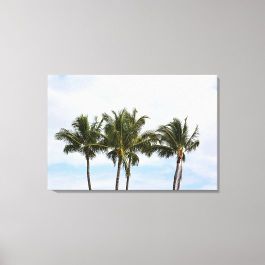 Drie palmbomen canvas afdruk (Voorkant)