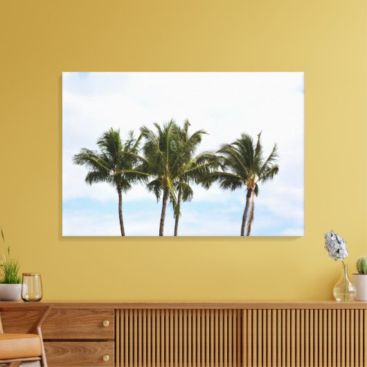 Drie palmbomen canvas afdruk (Insitu (Woonkamer))