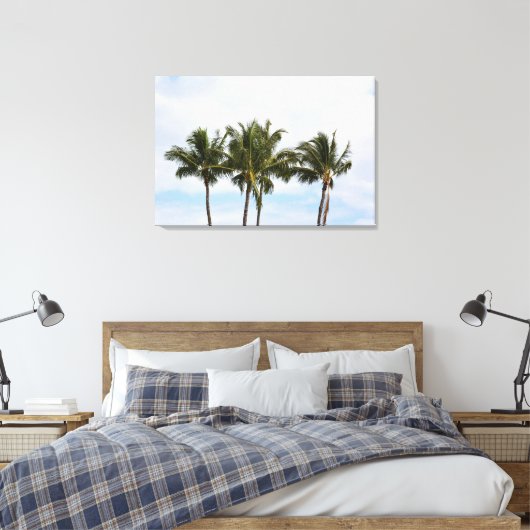 Drie palmbomen canvas afdruk (Insitu (Slaapkamer))