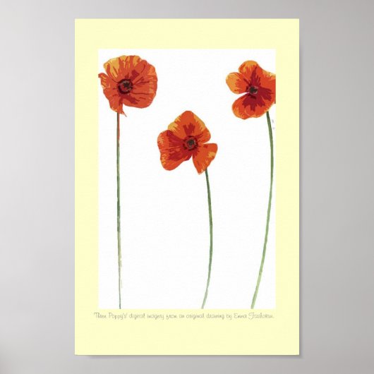 Drie papavers poster (Voorkant)