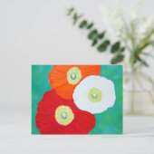 Drie papavers schilderen briefkaart (Staand voorkant)