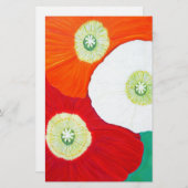 Drie papavers schilderen briefpapier (Voorkant / Achterkant)