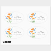 Drie papavers Waterverf Bouquet Labels (Vel)