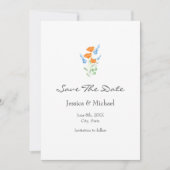 Drie papavers Waterverf Bouquet sparen de datum Save The Date (Voorkant)