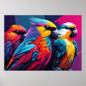 Drie papegaaien Poster (Voorkant)