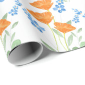 Drie papies Waterverf Bouquet Pattern Cadeaupapier (Rol Hoek)