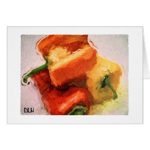 Drie paprika's/groenten/Waterverf