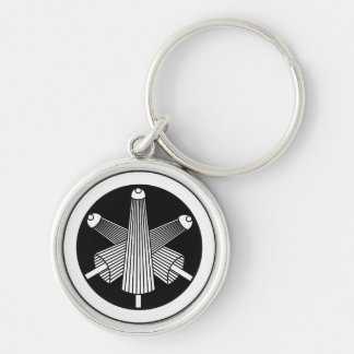 Drie paraplu's, verspringend in een cirkel sleutelhanger
