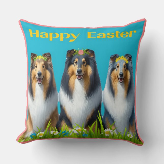 Drie Pasen Collies Kussen (Voorkant)