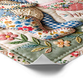 Drie Pasen Konijn Quilted Uiterlijk Poster (Hoek)