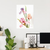 Drie Pastel Irissen Print Poster papier (mat) (Thuiskantoor)