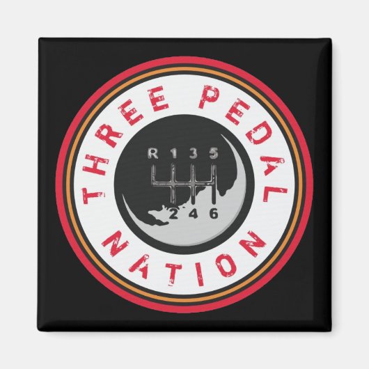 DRIE PEDAL NATION Magnet Magneet (Voorkant)