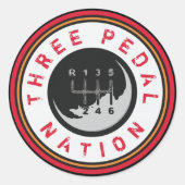 DRIE PEDAL NATION Sticker (Voorkant)