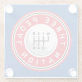 DRIE PEDALE NATIONALE ONDERNEMING GLAZEN ONDERZETTER (Achterkant)