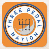 DRIE PEDALE NATIONALE ONDERNEMING VIERKANTE KARTONNEN ONDERZETTER (Voorkant)