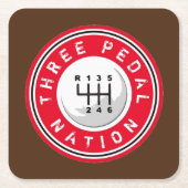 DRIE PEDALE NATIONALE ONDERNEMING VIERKANTE KARTONNEN ONDERZETTER (Voorkant)