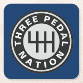 DRIE PEDALE NATIONALE ONDERNEMING VIERKANTE KARTONNEN ONDERZETTER (Voorkant)