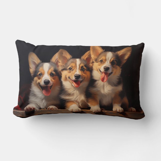 Drie Pembroke Welsh Corgis Kussen (Voorkant)