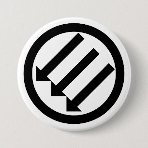 Drie Pijlen Anti-Fascisme Ronde Button 7,6 Cm
