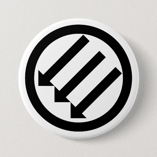 Drie Pijlen Anti-Fascisme Ronde Button 7,6 Cm (Voorkant)