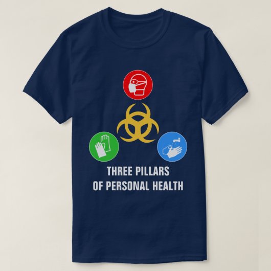 Drie pijlers van persoonlijke gezondheid en bewust t-shirt (Design voorkant)