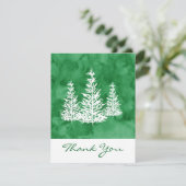 Drie Pine Trees Groene Waterverf Abstract Bedankkaart (Staand voorkant)