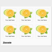 Drie plakjes citrus vierkante sticker (Vel)
