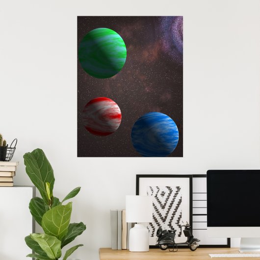 Drie Planeten Poster (Thuiskantoor)