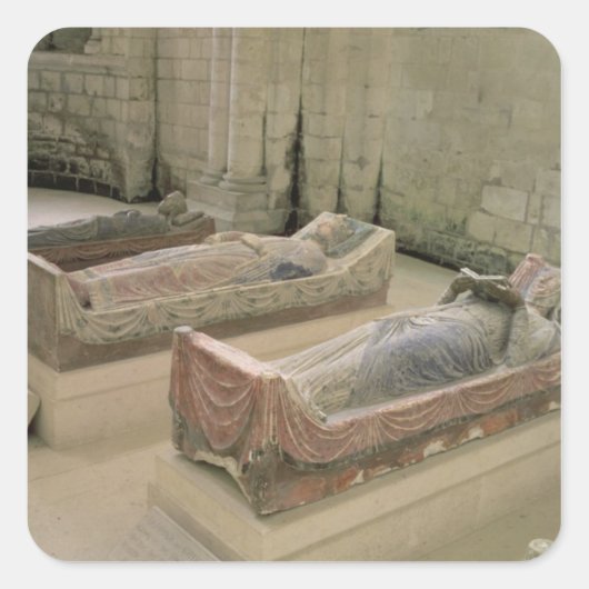 Drie Plantagenet Tombs Vierkante Sticker (Voorkant)