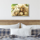 Drie pluche Speelgoed vrienden Canvas Afdruk (Insitu (Slaapkamer))