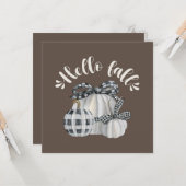 Drie pompoen Hallo Herfst Kaart (Voorkant / Achterkant in situ)