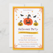 Drie pompoenen Halloween Party Kaart (Voorkant)