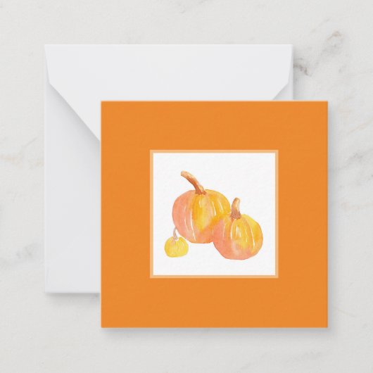 Drie pompoenen notitiekaartje (Voorkant)