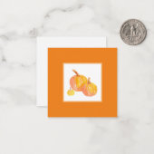 Drie pompoenen notitiekaartje (Voorkant / Achterkant in situ)